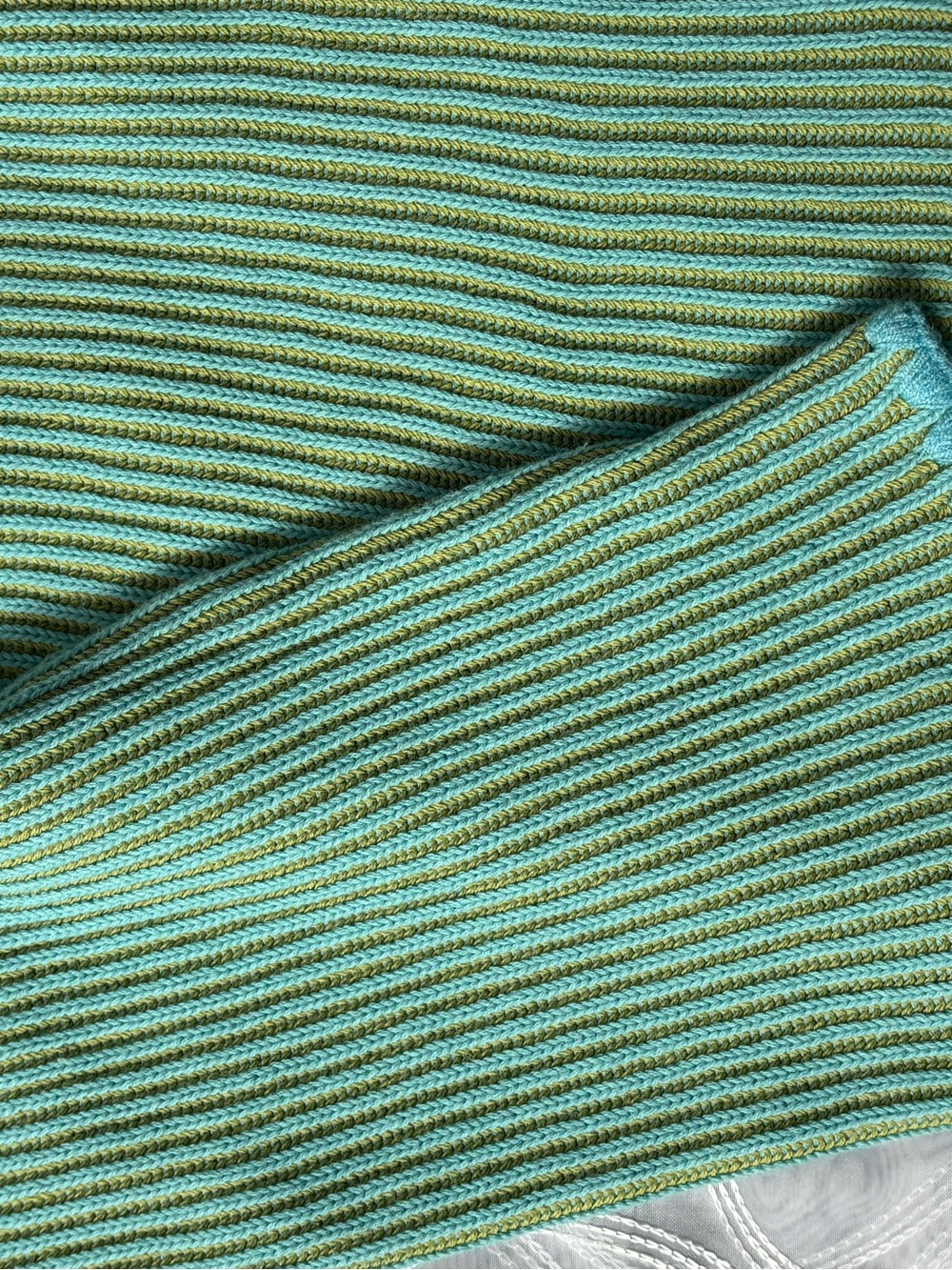 TRIBAL Ribbed Turtleneck Sweater in Aqua and Lime - Size XL - Picture 6 of 12